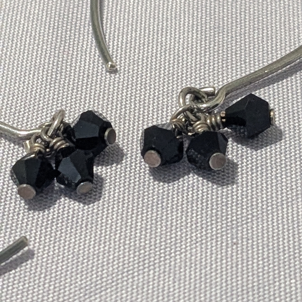 Silpada 925 Black Obsidian "Social Gathering" Wire Earrings - Picture 9 of 13